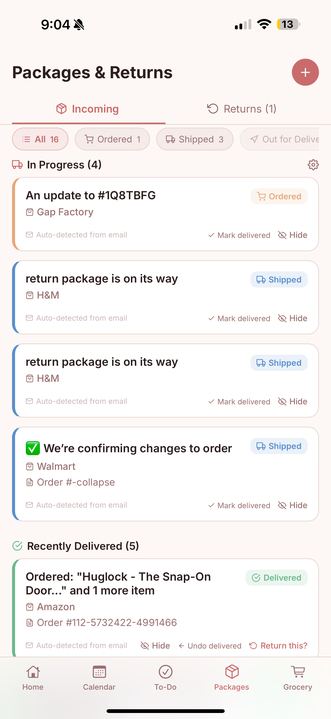 Package tracking