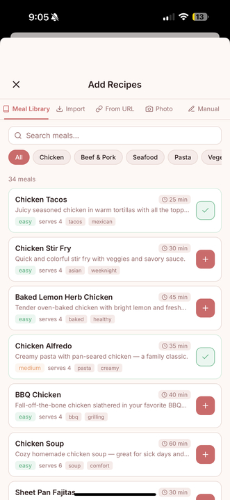 Recipe library